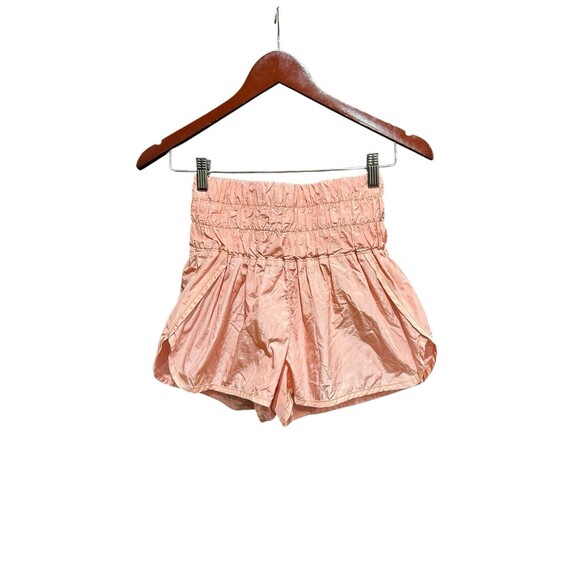 Free People Movement The Way Home Shorts Metallic Light Pink Peach Athletic Smal - Picture 1 of 5
